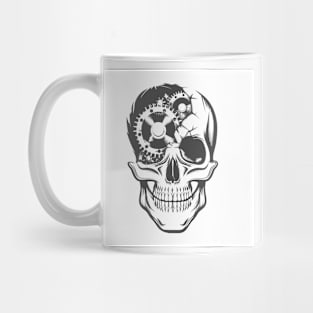 Human Skull with Clockwork Gears Inside Tattoo Mug